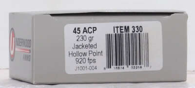 UNDERWOOD 45 ACP 230GR JHP - 20RD 10BX/CS