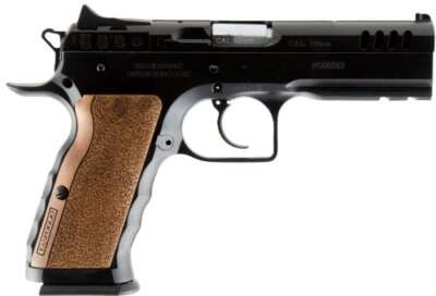 TANFOGLIO STOCK I 9MM 4.5" - 17RD BLACK WOOD GRIPS