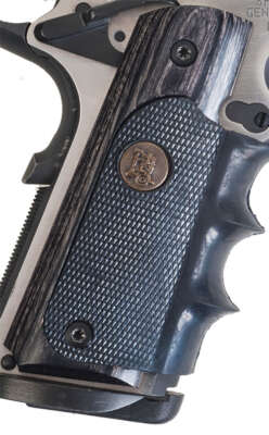 PACHMAYR LAMINATED WOOD GRIPS - 1911 CHARCOAL SILVERTONE