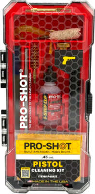 PRO SHOT PISTOL CLEANING KIT - .45 CAL