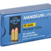 PPU 25ACP FMJ 50GR 50/1000