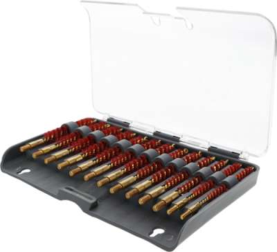 TIPTON 13-PIECE NYLON RIFLE - BORE BRUSH SET W/STORAGE CASE