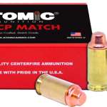 ATOMIC 45 ACP MATCH 185GR LEAD - SWC COPPER PLATED 50RD 10BX/CS