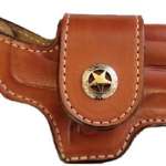 BOND ARMS DRIVING HOLSTER RH - THUMBSNAP LEATHER TAN W/STAR