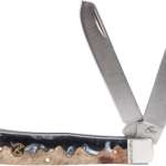 ABKT ROPER LAHAR SERIES 2BLADE - TRAPPER 3.25" WOOD RESIN HNDL