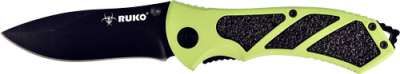 RUKO FOLDER 3.25" GREEN HANDLE - CLAMSHELL