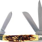 RUKO FOLDER 3.5" SIMULATED - DEER HORN HANDLE CLAMSHELL