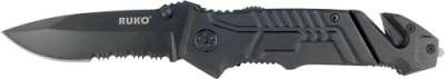 RUKO FOLDER SPRING ASSIST - 3.25" RUBBER BLACK HANDLE