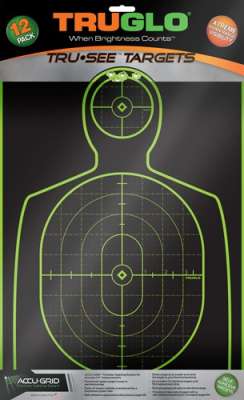 TRUGLO TRU-SEE REACTIVE TARGET - HANDGUNNER 12" X 18" 12-PACK