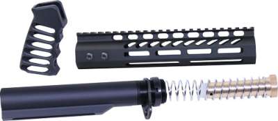 GUNTEC AR15 9" PISTOL BRACE - BUILD KIT & BUFFER TUBE BLACK