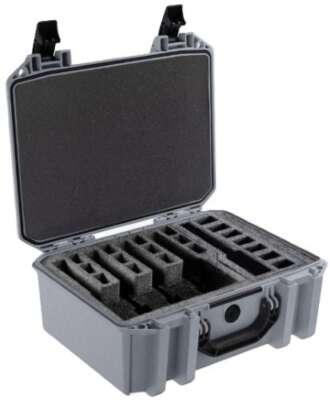PELICAN VAULT V300 LARGE- - 5 PISTOL CSE PRE CUT FOAM GRY
