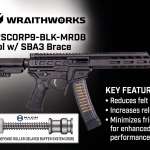Wraithworks WARSCORP9 Roller Delayed Side-Charging AR Pistol - Black | 9mm | 8.5" Barrel | 7" M-LOK Rail | SB Tactical SBA3 Brace | Accepts Scorpion Mags